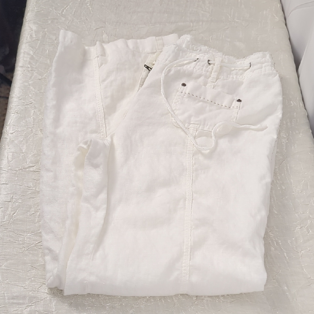 INC International Concepts White Linen Pants